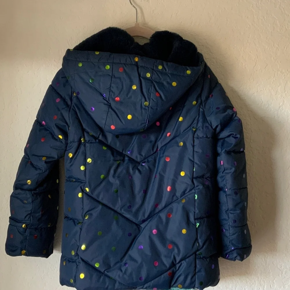 Swiss Tech Dark Blue Jacket with Multicolor Dots